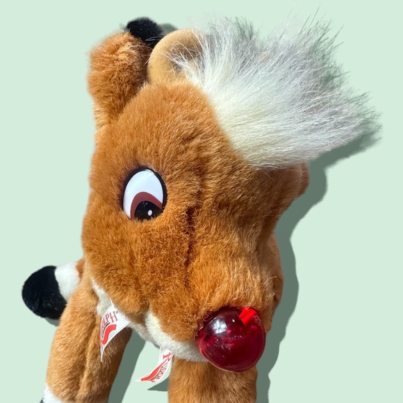 Vintage 1999 Rudolph The Red Nose Reindeer Christmas Plush Stuffed Animal Toy - Picture 4 of 10